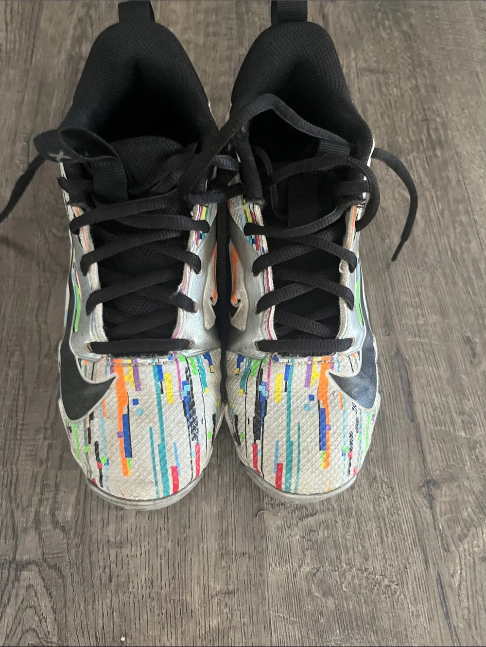 Nike Kids Cleats with Black and Multicolor Graphic